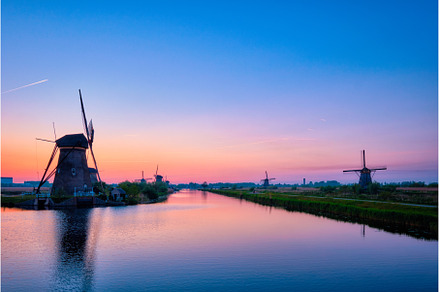 Windmills at Kinderdijk in Holland, an Architecture Photo by f9photos