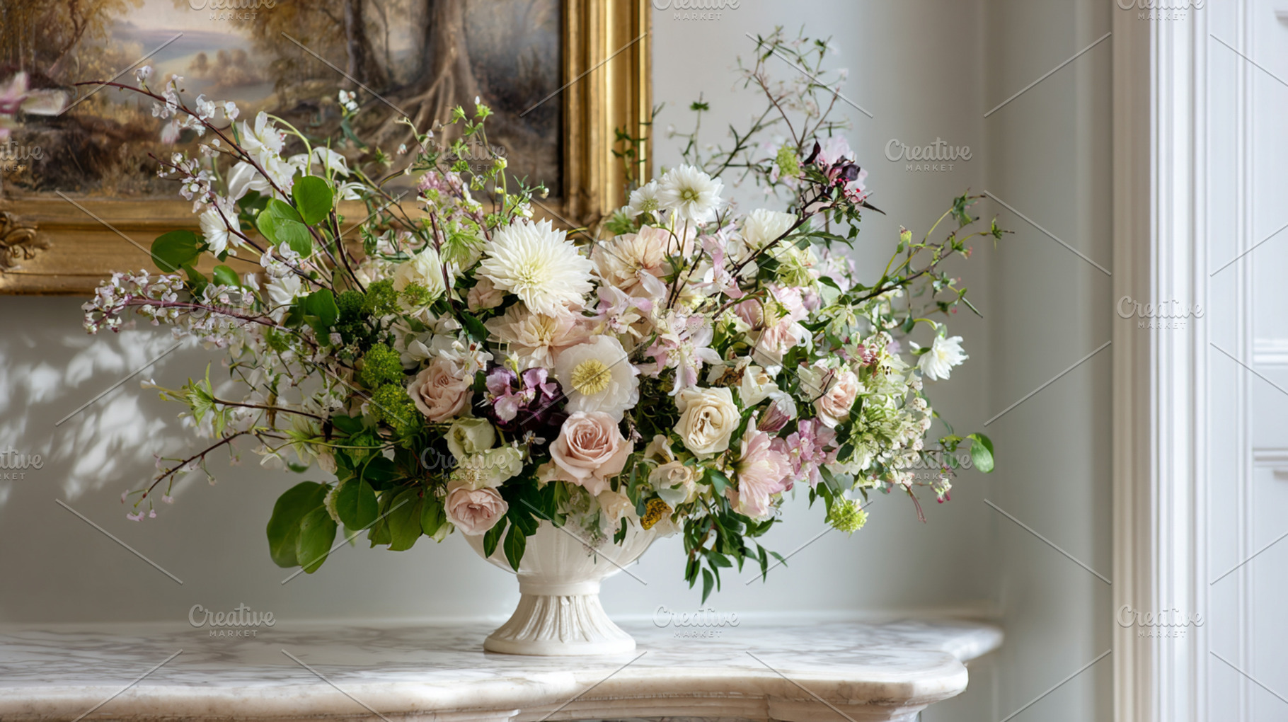 Freshly styled floral arrangement creating an atmosphere of soph, a Photo by Studio ANNA