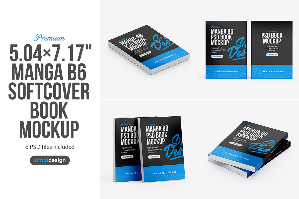 Manga B6 Softcover Book Mockup, a Books & Magazine Mockup by SimplDesign (Photo 1 of 13)