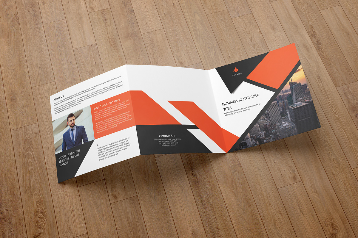 Corporate Square Trifold Brochure, a Brochure Template by retrographix (Photo 1 of 7)