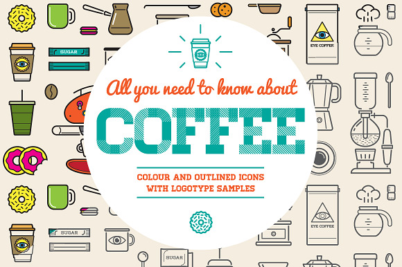Awesome Coffee Icons And Logo Set
