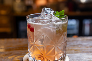 Refreshing cocktail drink with ice, a Photo by Grafvision photography
