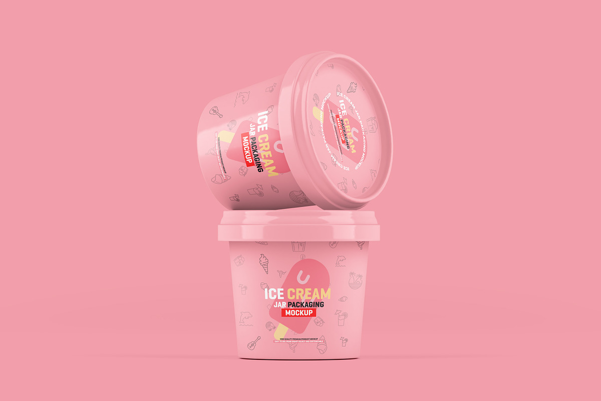 Ice Cream Jar Packaging Mockup, a Cups & Container Mockup by Toasin Studio (Photo 1 of 8)