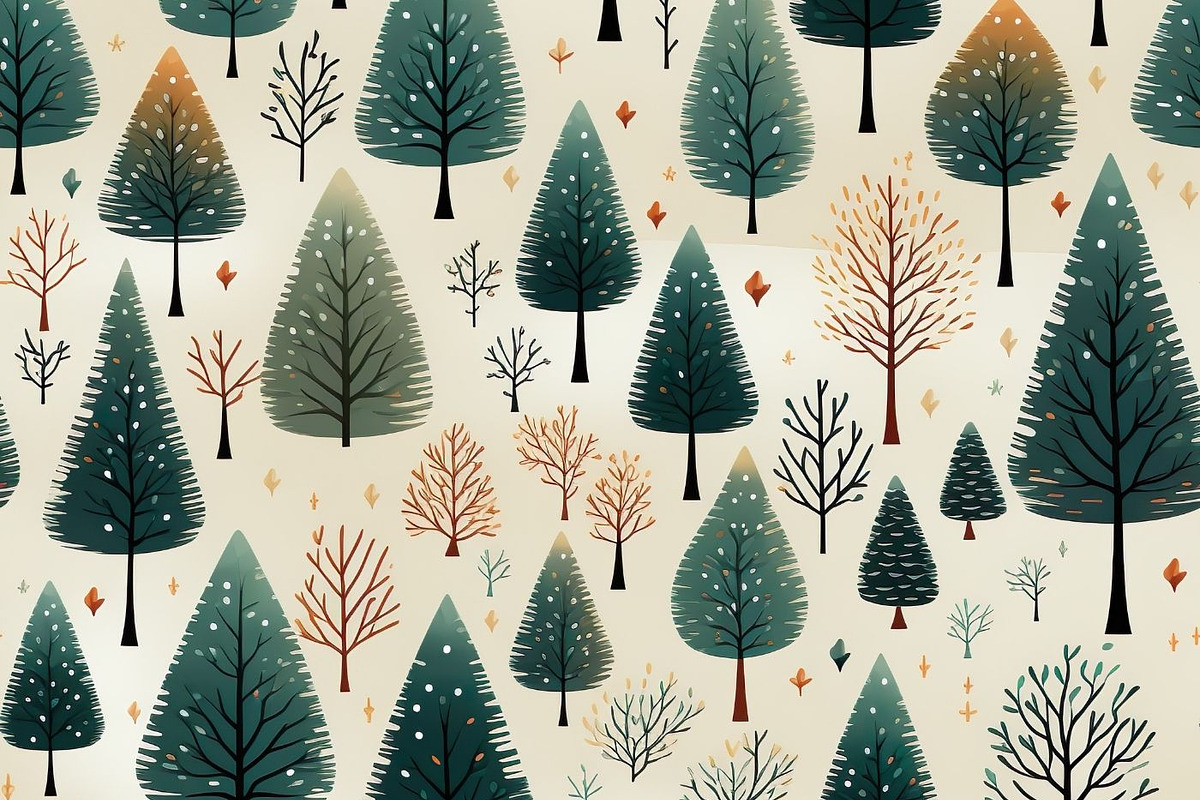 PINE TREE FOREST Seamless Pattern