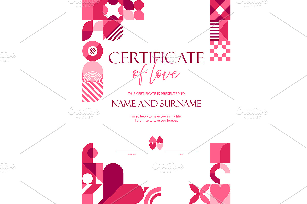 Valentines Day love certificate, an Illustration by Buch&Bee (Photo 3 of 3)