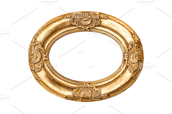 Golden Frame Isolated On White preview 2