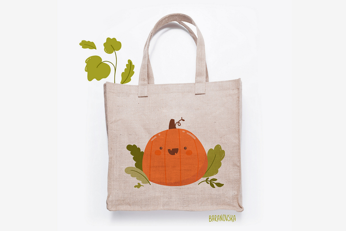 Happy pumpkins. Clipart and patterns, an Illustration by Baranovska (Photo 6 of 7)