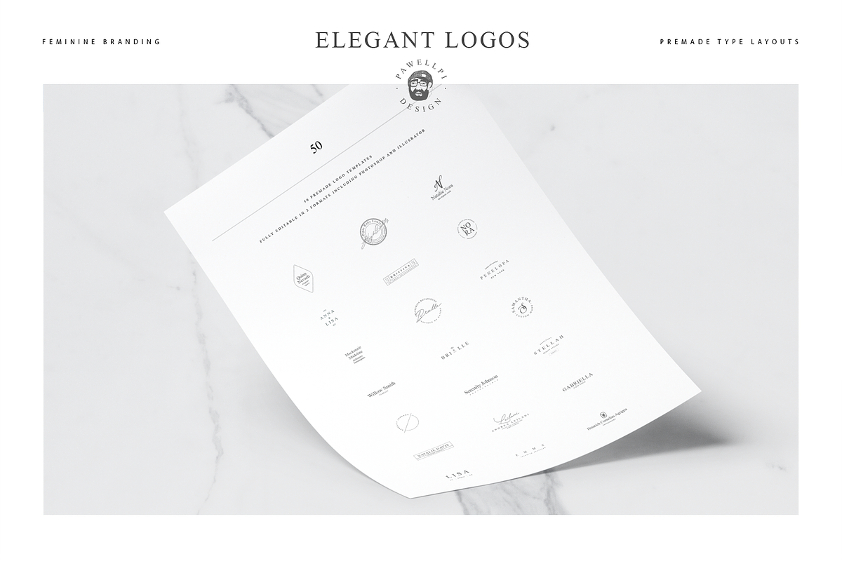 50 Elegant Premade Logo Templates, a Branding & Logo Template by pawellpi (Photo 4 of 26)