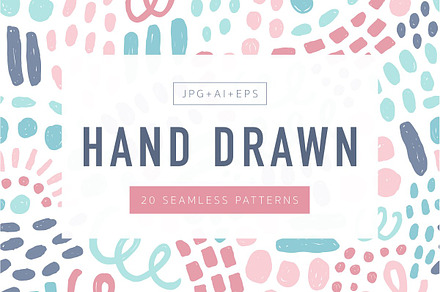 20 Hand Drawn Patterns Bundle