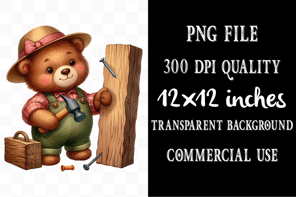 Construction Teddy Bear Bundle, an Illustration by Designking (Photo 4 of 4)