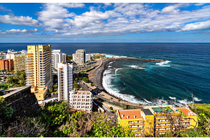 Scenic view of Puerto de la Cruz and, an Architecture Photo by Leonid Andronov