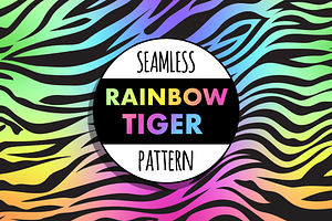Seamless Rainbow Tiger Stripes