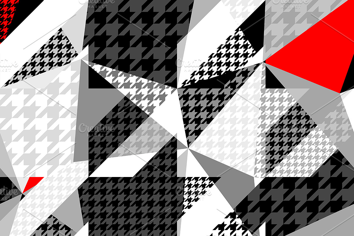 Hounds-tooth geometric patterns.