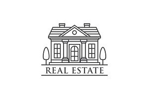 Home logo for real estate company, a Branding & Logo Template by Saba Vector