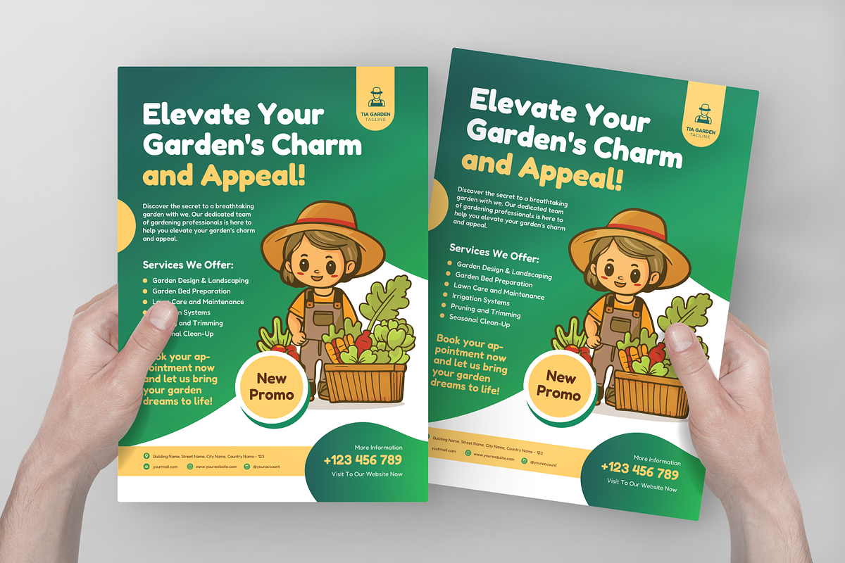 Illustration Gardening Service Flyer, a Flyer Template by Annora Studio (Photo 4 of 5)