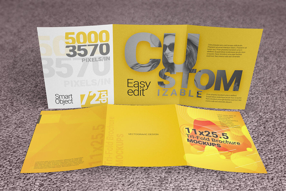 1125.5 Tri-Fold Brochure Mockup, a Mockup by Vectogravic Design (Photo 6 of 8)
