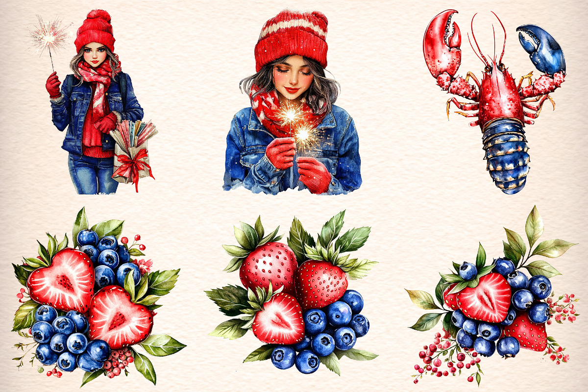 4th of july clipart bundle, an Illustration by GatewayDesign (Photo 4 of 9)