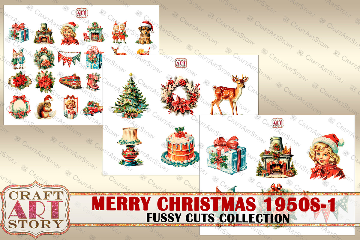 Merry Christmas Fussy-1 Cuts, an Animal Illustration by CraftArtStory (Photo 4 of 6)