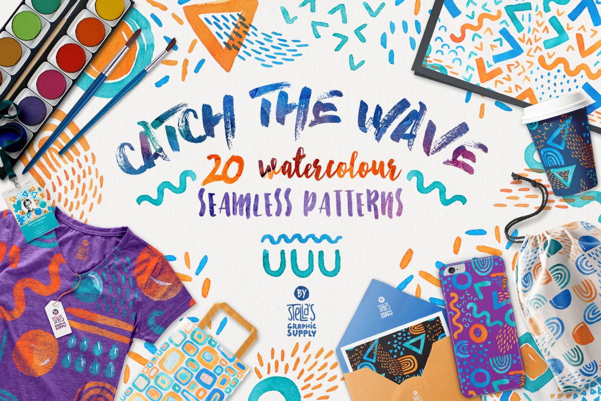 Catch The Wave, Seamless Patterns, a Pattern Graphic by Stella's Graphic Supply (Photo 1 of 5)