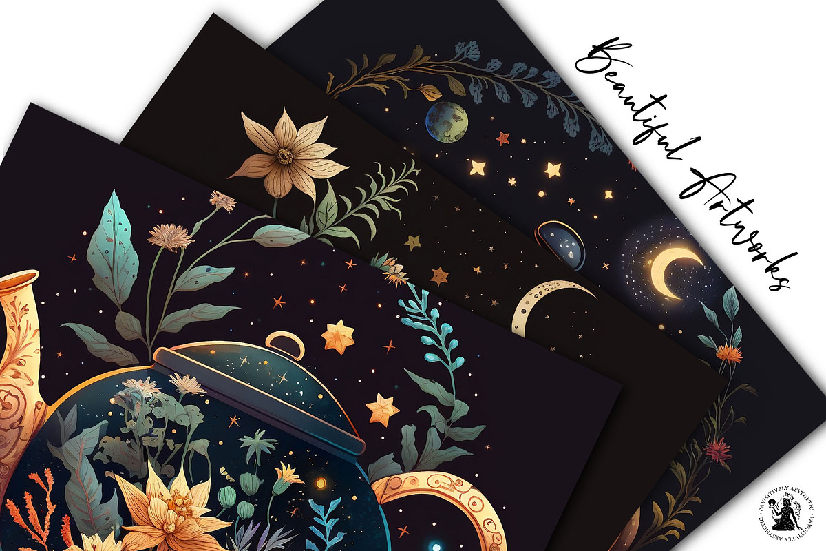 Magic Teapot Digital Paper, a Background Graphic by Pawsitively Aesthetic (Photo 4 of 4)