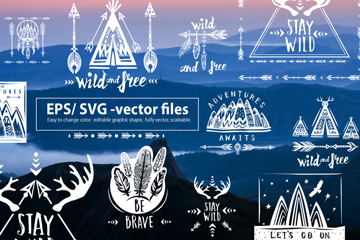 Adventure Posters and Labels, a Decorative Illustration by ViktoriaARTprint (Photo 3 of 11)