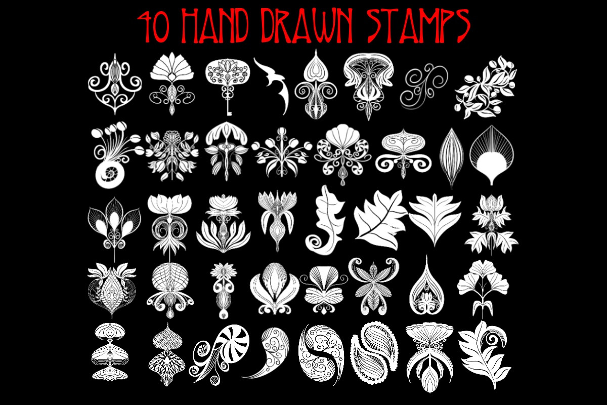 Art Nouveau-Flourish Procreate Stamp, a Brush Add-On by Luna Y Mar (Photo 2 of 5)