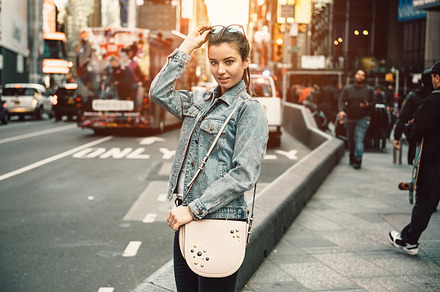 happy young tourist adult woman, a Person Photo by New York Art Store