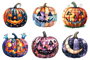 Halloween Patchwork Pumpkin Clipart, an Illustration by Daily.Designs (Thumbnail 5 of 5)
