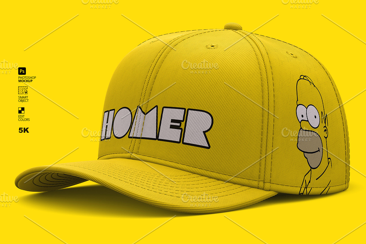 6-Panel Cap Mockup - Full Fabric PSD, a Hat Mockup by LESZ Design (Photo 3 of 12)