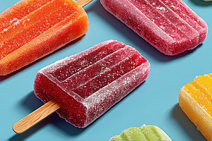 Colorful Sugar-Coated Ice Pops on Blue Summer Background, a Nature Photo by José Manuel Gelpi