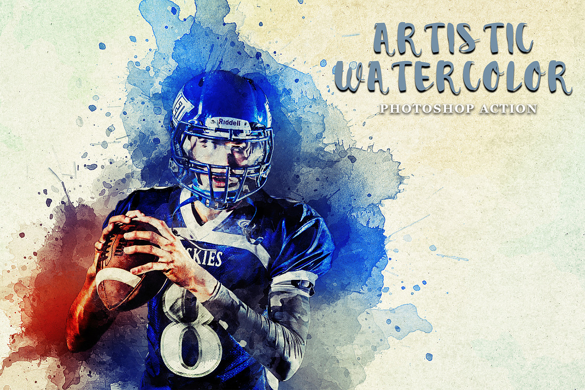 Artistic Watercolor Photoshop action, an Action Add-On by Design Forest (Photo 1 of 9)