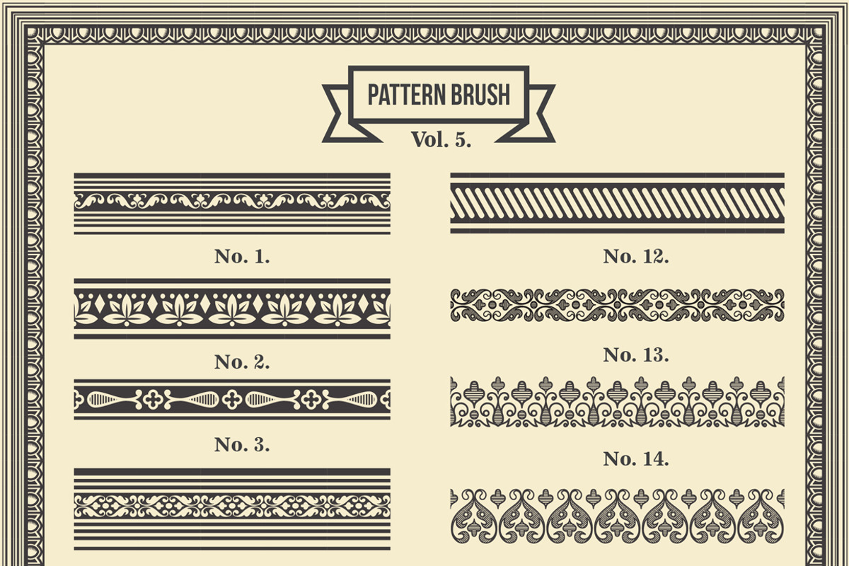 Vintage Borders Pattern Brushes 5 preview 5