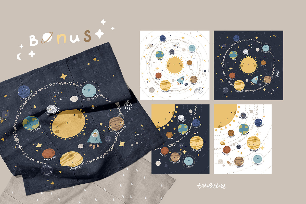 Space time Kids patterns, a Pattern Graphic by tatiletters (Photo 13 of 14)
