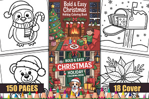 Christmas Holiday Coloring Book, a Seasonal Illustration by protabsorkar11