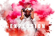 Bright Smoke Explosion Photo Effect, a Layer Style Add-On by Design Squad (Thumbnail 1 of 3)