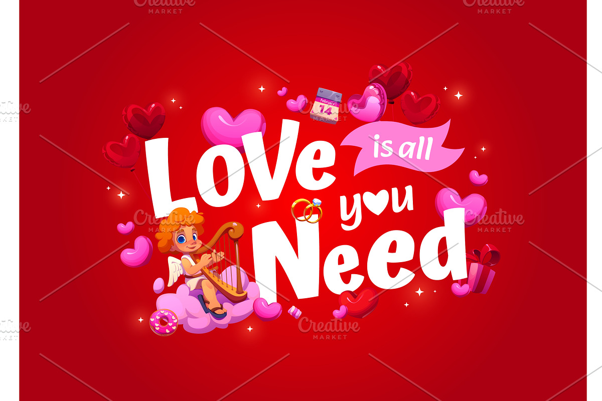 Love is all you need, a Seasonal Illustration by Vector Tradition