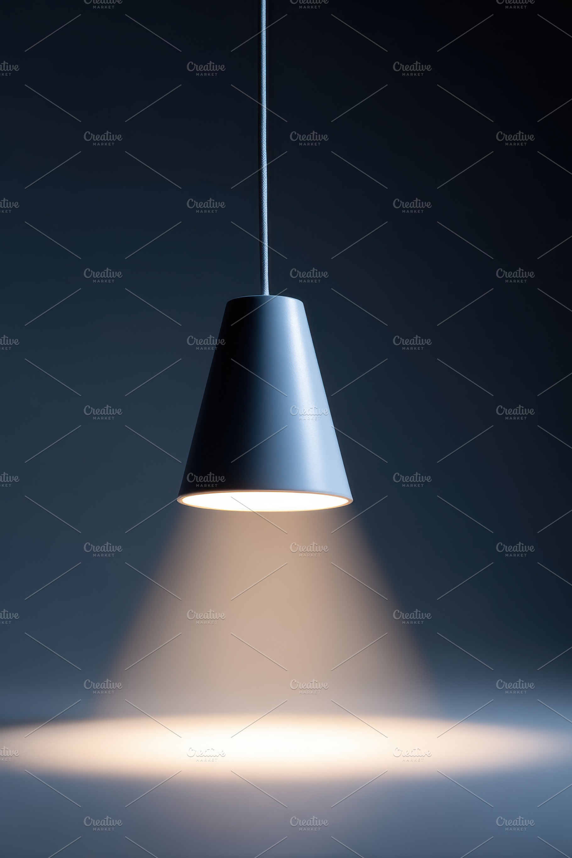 Modern Pendant Light Casting Focused Beam, an Abstract Photo by AlyaAnd