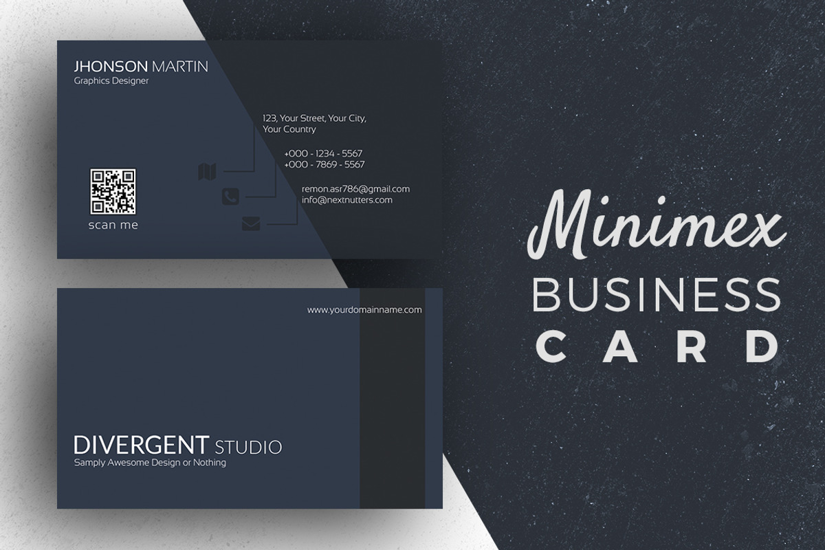 Minimex Business Card, a Business Card Template by Divergent Studio (Photo 1 of 4)