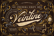Veinline - Victorian Script, a Script Font by Burntilldead (Thumbnail 1 of 9)