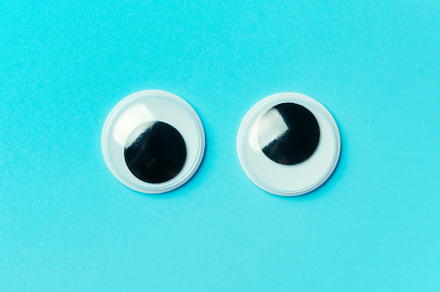 Googly eyes on turquoise background featuring googly eyes, googly, and eyes, a Holiday Photo by Fascinadora