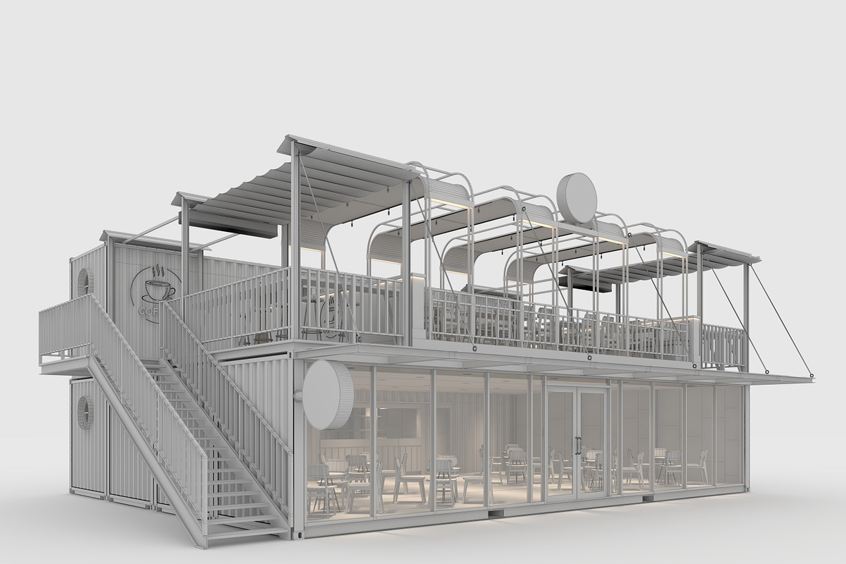 3D Model Container Cafe 16, an Architecture 3D Model by SR 3D Visual (Photo 2 of 20)