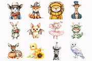 Watercolor Halloween Animals Clipart, an Illustration by Design Market (Thumbnail 3 of 4)