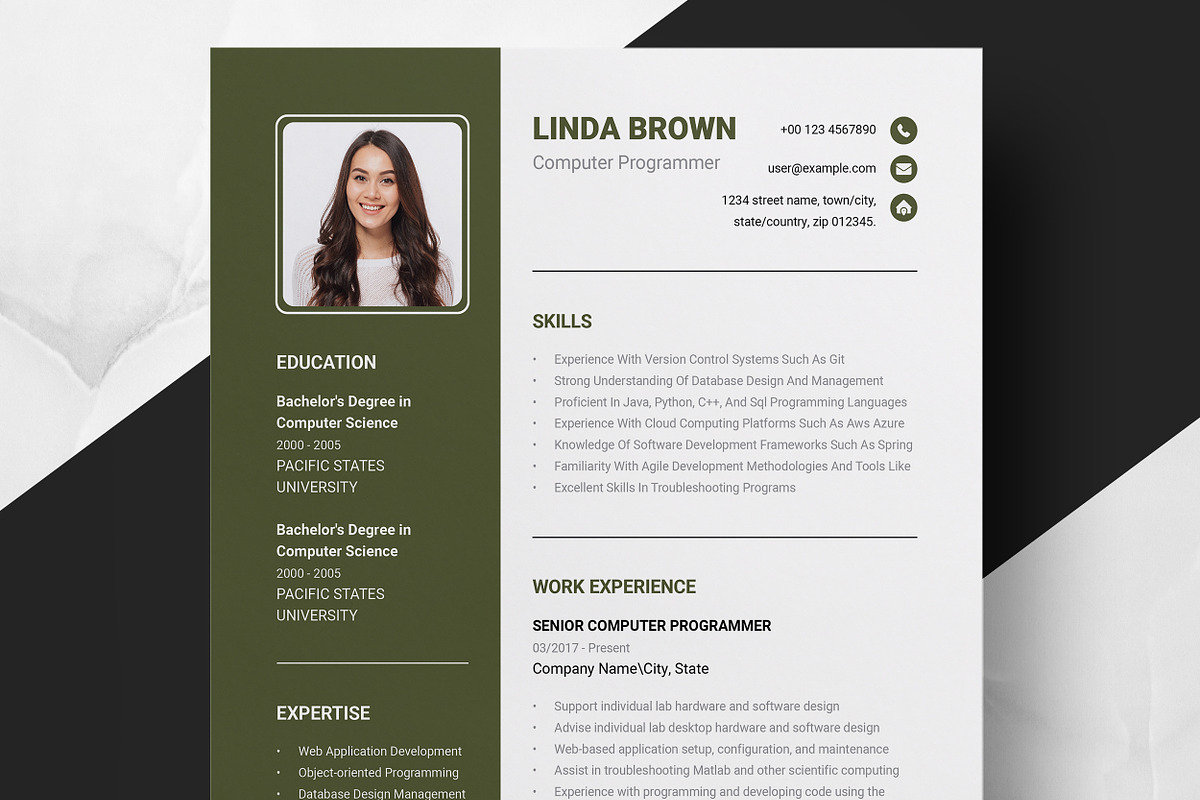 Computer Programmer CV Design, a Resume Template by ResumeInventor (Photo 1 of 6)