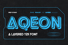Aqeon - Layered Y2K Font