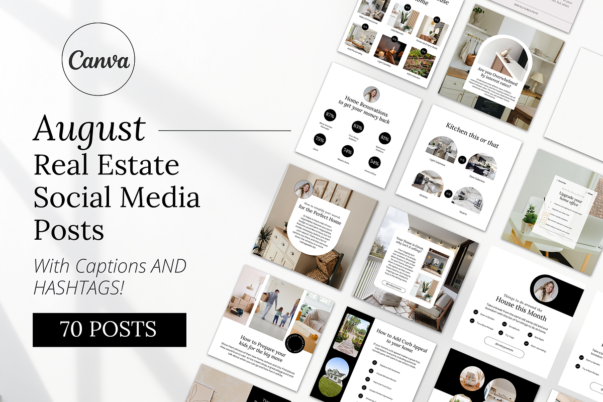 August Realtor Social Media Posts, a Social Media Template by Marketing Templates Co. (Photo 1 of 9)