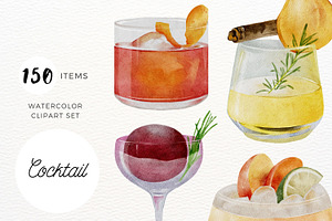 Watercolor Cocktail & Drink