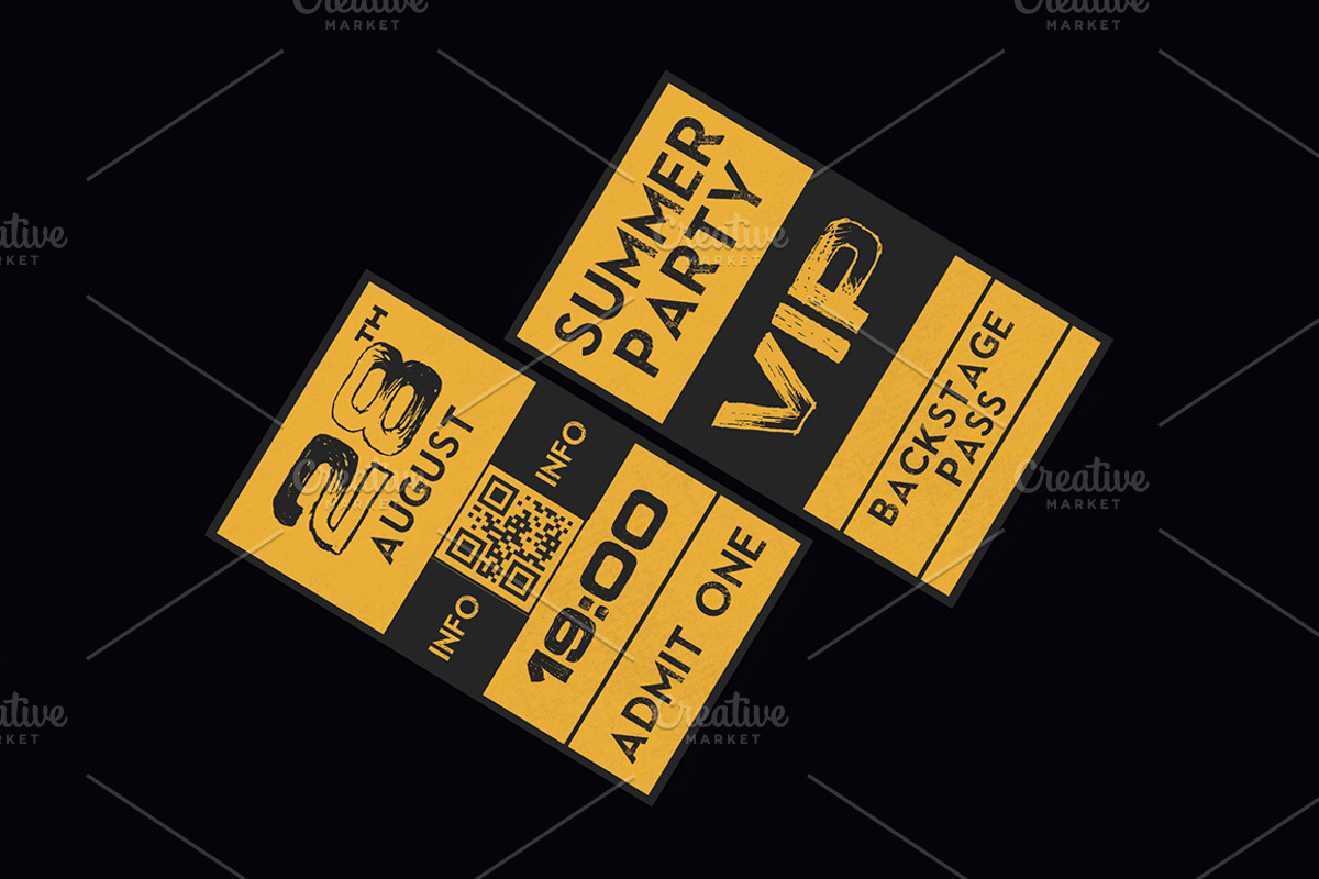 Summer Party VIP pass, a Card Template by Konakchiev (Photo 2 of 3)