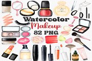 Watercolor Makeup Clipart Set, an Illustration by CropUp Creative (Thumbnail 1 of 4)