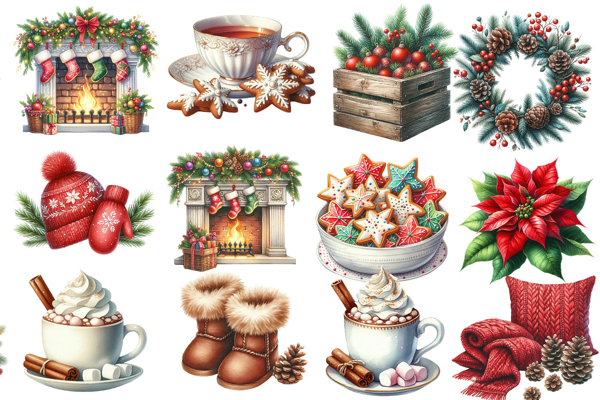 Watercolor Neutral Winter Bundle, an Illustration by Designworld (Photo 4 of 5)