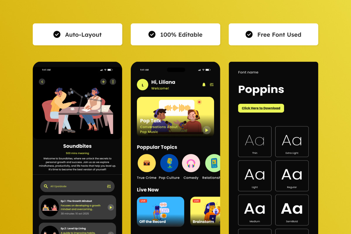 Vocepod - Podcast Mobile App, an App Template by productype1 (Photo 3 of 5)